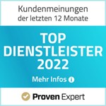 ProvenExpert Auszeichnung Top Dienstleister 2022