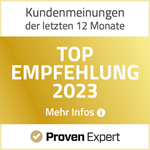 ProvenExpert Auszeichnung Top Empfehlung 2023