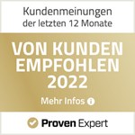 ProvenExpert Auszeichnung Empfehlung 2022