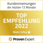 ProvenExpert Auszeichnung Top Empfehlung 2022 - meerundhus.de